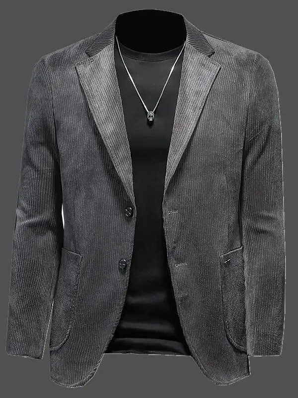 

Мужской утепленный вельветовый пиджак на одной пуговице для повседневной носки, осенне-зимний, модный, деловой, повседневный стиль