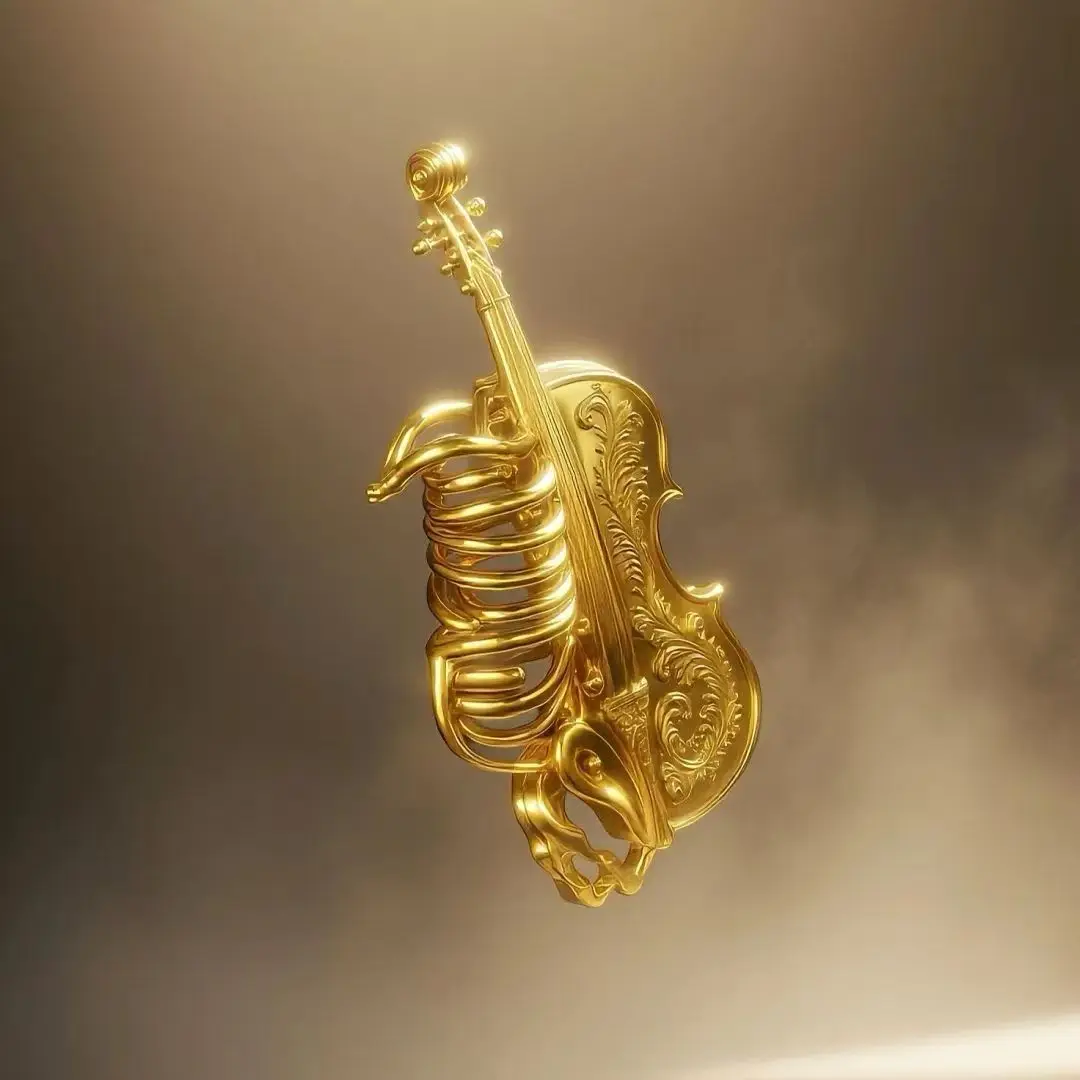 

New Arrival Violin And Sternum Combined High Grade Brooch Elegant Lapel Pin Personalized Accessory for Suit Cardigan