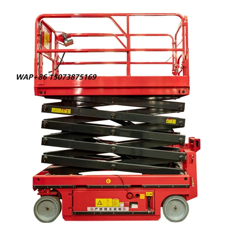Small Lift Platform Warehouse Fully Electric Hydraulic Aerial Ladder Single Person Portable Extension Ladders 250KG Capacity