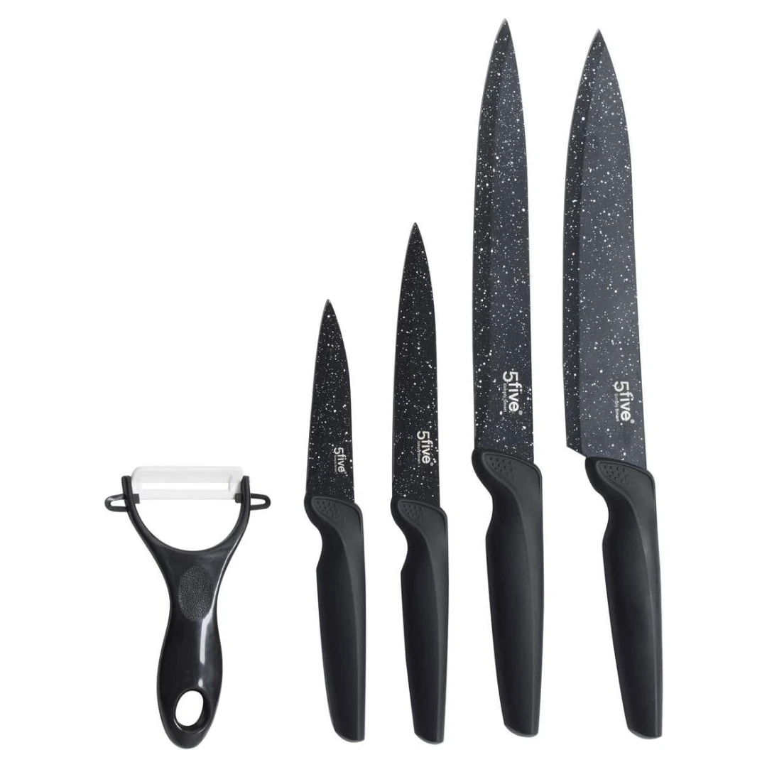 Maxhome-Set of 4 Steel Knives and 1 Peeler, Kitchen Knife Set Sharp Professional Stainless Steel Knife