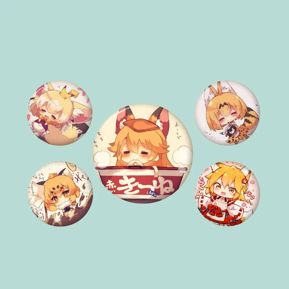 The Helpful Fox Senko San 58mm Animals Funny Brooches Badge Backpack Clothes Gift Accessory