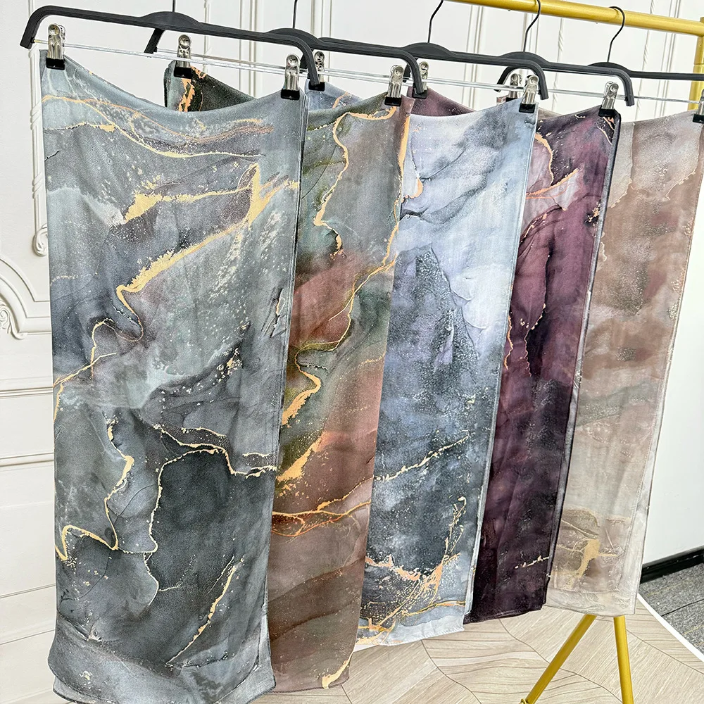 Premium Modal Cotton Hijab Marble Print Scarf Shawl Headscarf Musulman Headband Islamic Headscarf Turban Ramadan Islam Hijabs