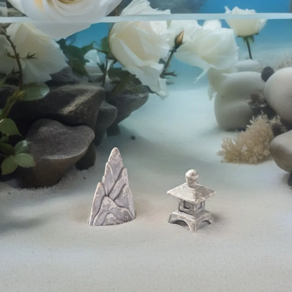 

13pcs Micro Landscape Mountain Figurines Resin Miniature Rockery Ornaments Garden Decor Fairy Landscape Sculpture Lawn Micro