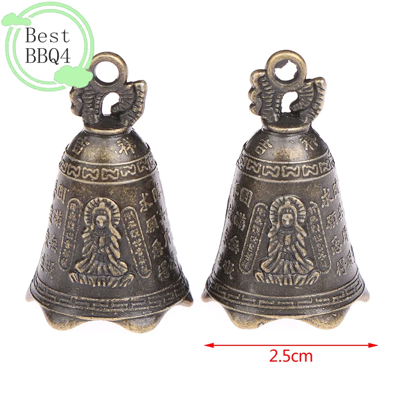 (BBQ4)1pc Copper Sculpture Pray Guanyin Bell Antique Bell China's Mini Brass Shui Feng Bell Invitation Buddha Buddhism