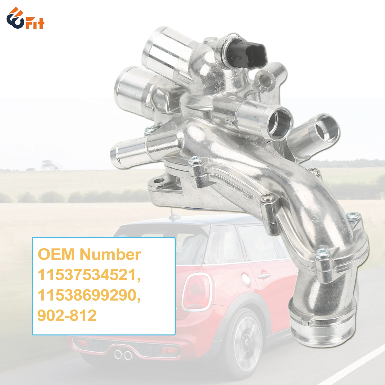 11537534521 Upgraded Aluminium Engine Coolant Thermostat Housing Assembly For 2007-2013 Mini Cooper Countryman Paceman 1.6L