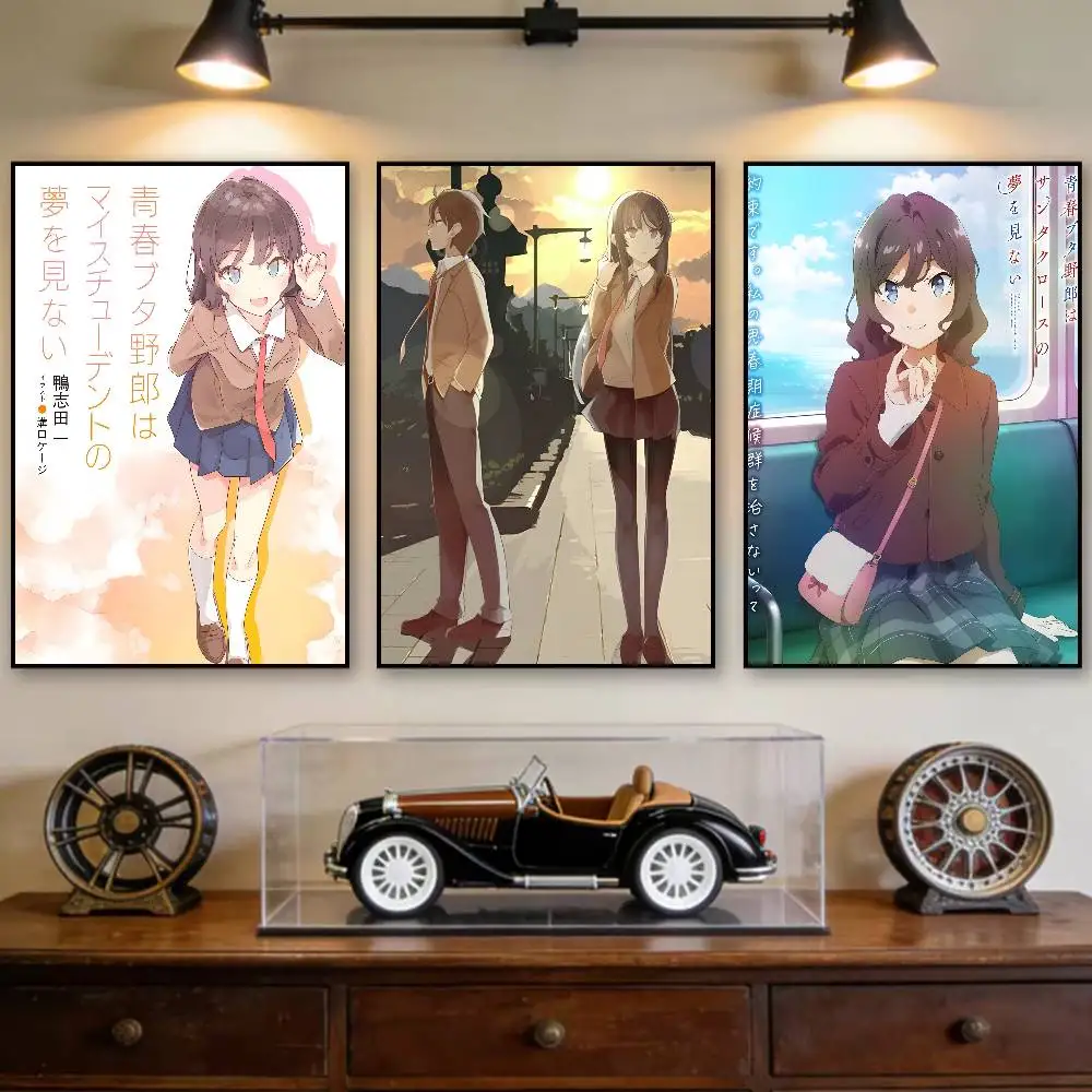Rascal Does Not Dream Of Bunny Girl Senpai Poster Room Decor Waterproof Sticky For Home Bar Wall Art Decoration