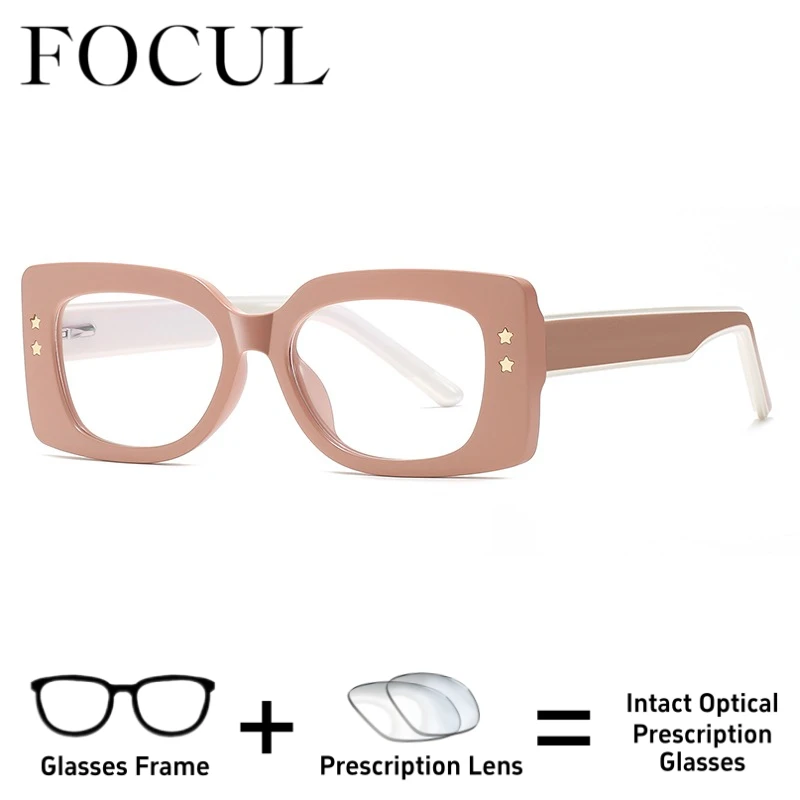 

FOCUL Women Adult Fashionable Styles Anti Blue Ray Glasses Photochromic Myopia Eyeglasses Custom Prescription Optical Eyewear