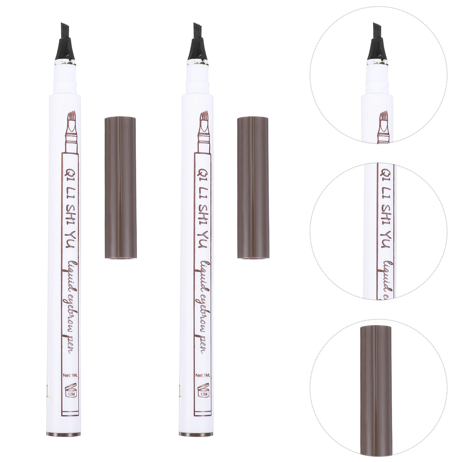 

2Pcs Eyebrow Pencil Waterproof Long Lasting Liquid Plastic Four pronged Eyeliner Makeup Supplies Tiny Portable