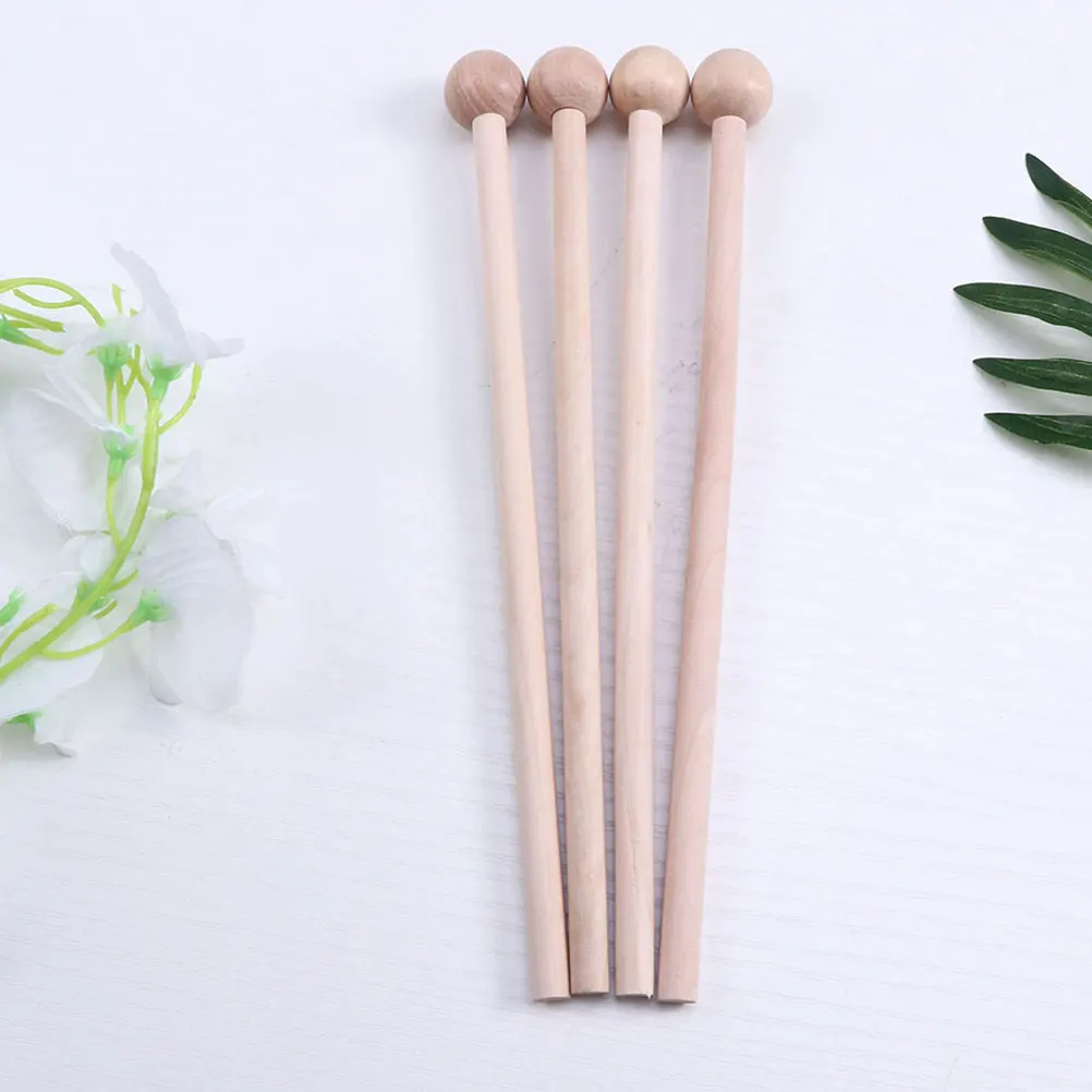 

8 Pcs Percussion Drumstick Wooden Mallets Musical Accessories Fitting Long H Natural Wood Beginner Professional Use