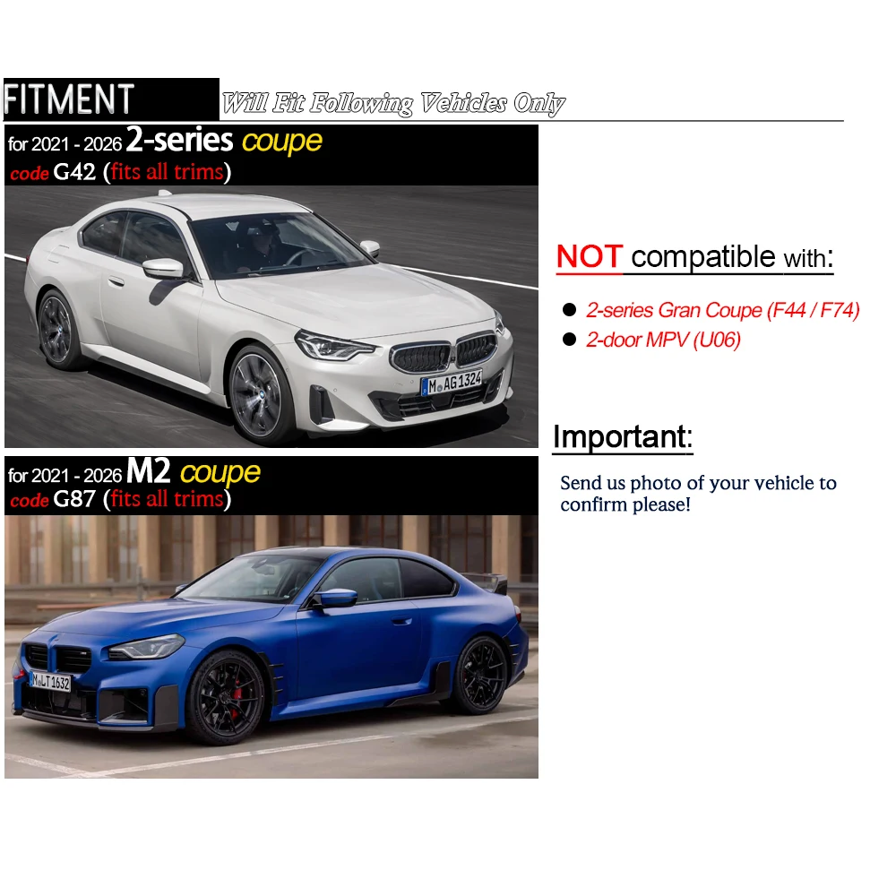 G42 Spoiler, Autoclave Dry Carbon Fiber Rear Trunk Spoiler for BMW 2 Series 2-Door Coupe 2022 - 2026 220i 230i 230d M240i M2 G87