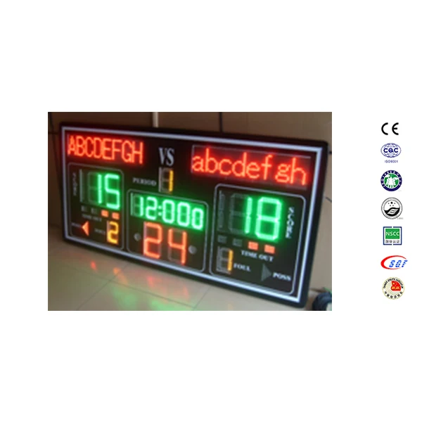 LED Basketball Scoreboard Outdoor Multi-function Large Sports Scoreboard Basketball 24 Second Shot Clock