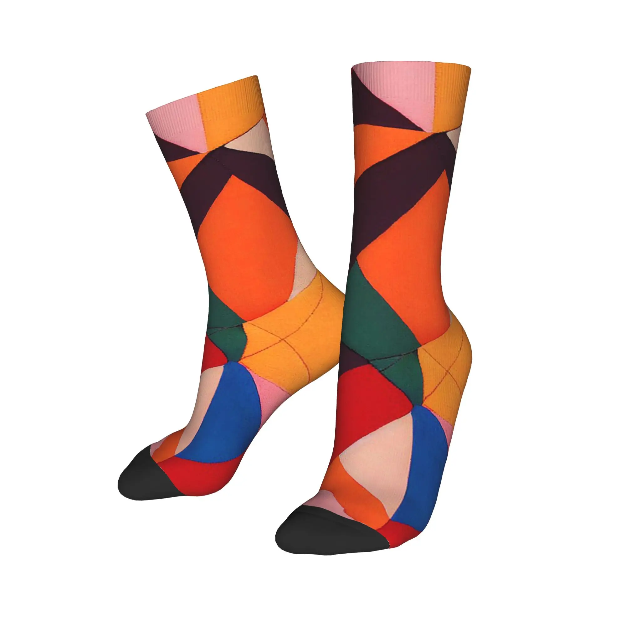 

All Seasons Crew Stockings Abstract Geometric Patchwork Socks Harajuku Hip Hop Long Socks Accessories for Men Women Gifts
