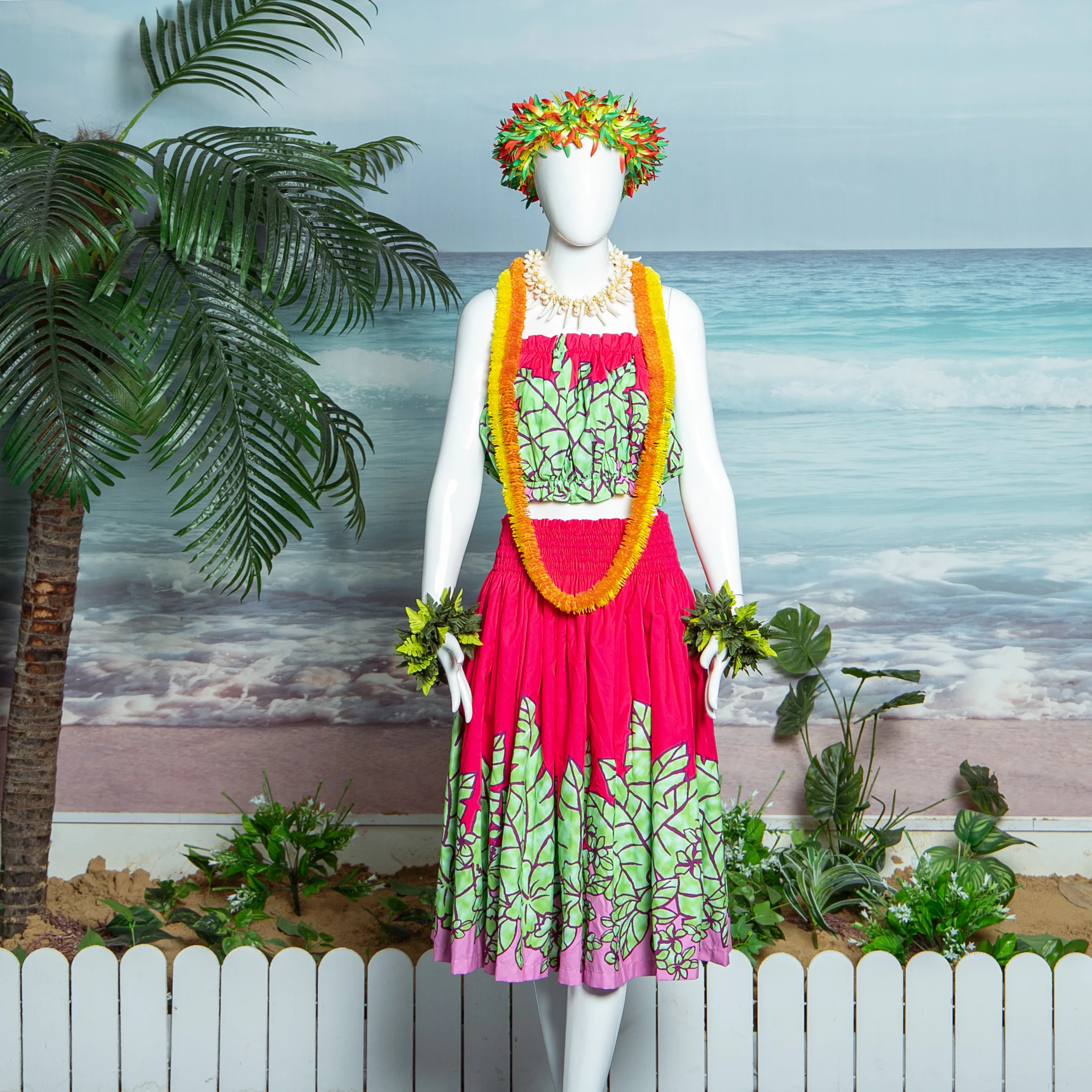 

Hawaiian Hula Dance Pa'u Skirt with Floral Print Fashion Accessories Ladies Skirt Hawaii Dance Party Decoration For Stage Outdoo
