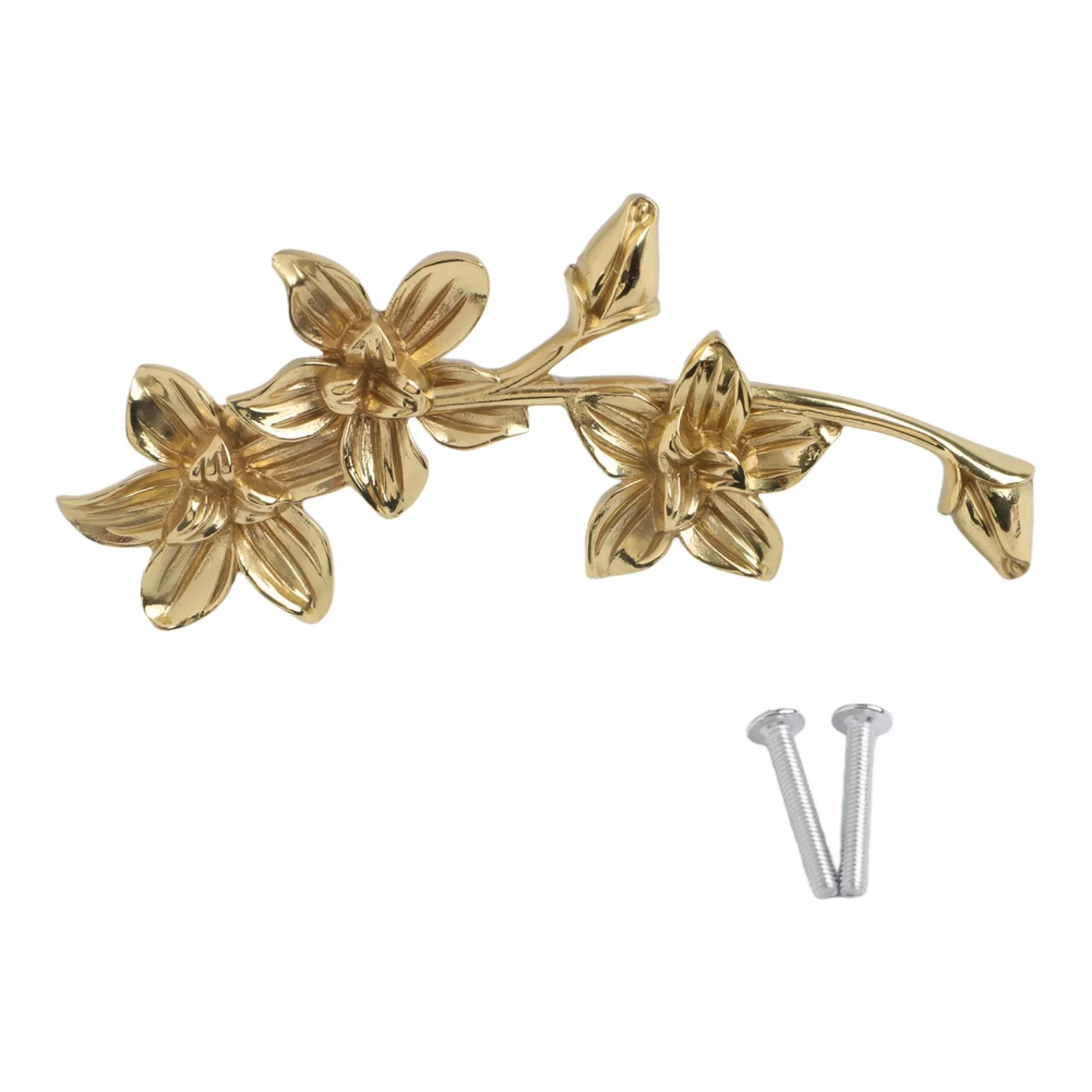 Elegant Cabinet Pull Flower-shaped Handle Hole Spacing 61mm Resists Tarnish Decorative Handles For Home Improvement