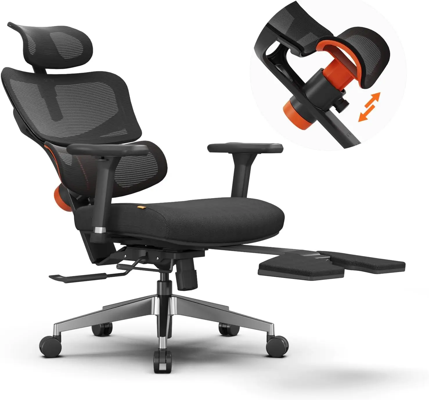

Office Chair with Fully Adaptive Lumbar Support, 136°Tilt Function, Computer Desk Chair with Soft 4D Armrest,Adjustable Headrest