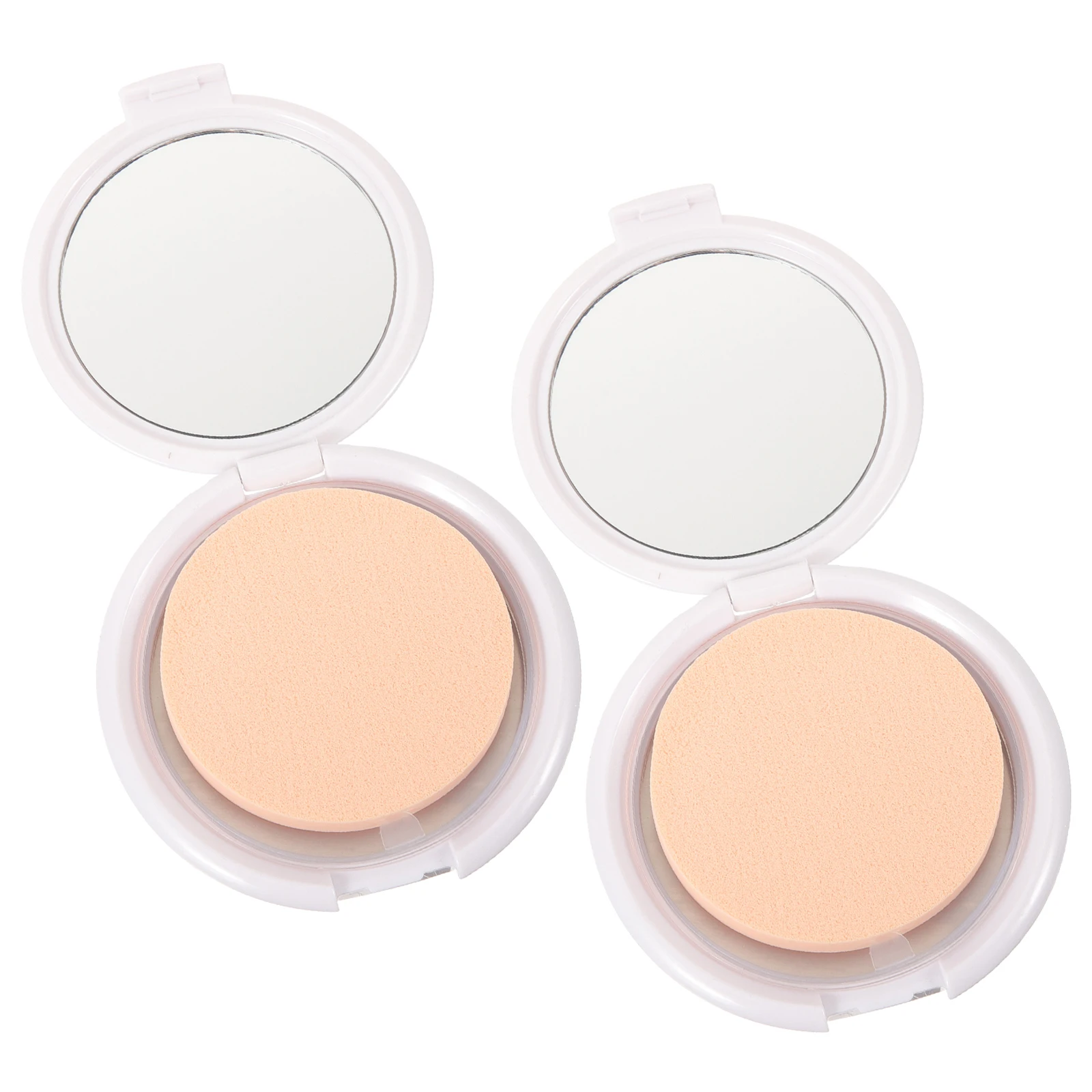 

2pcs Powder Packing Box Foundation Puff Container Round Portable Mini Makeup Case Sponge Travel DIY Cushion Compact Liquid Empty