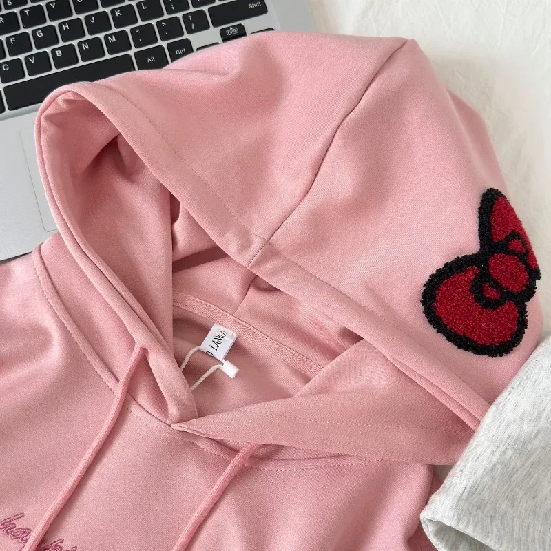 2024 Korean New Fashion Y2k Hoodies Women Loose Print Casual Harajuku Sweatshirts Female Autumn Embroidery Design Chic Clothes image 6