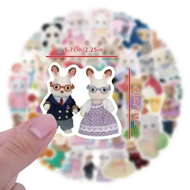 Sylvanian Families Dollhouse Furniture Set Miniature Simulation Dolls DIY Toys Girls 60 new   stickers