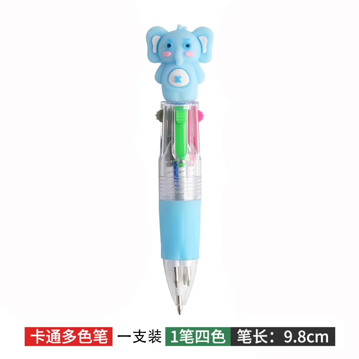 5Pcs/Lot Cute Cartoon Animal Four Color Ballpoint Pens Kawaii Panda Koala Elephant Giraffe Student Pen Kids School Stationery view 5