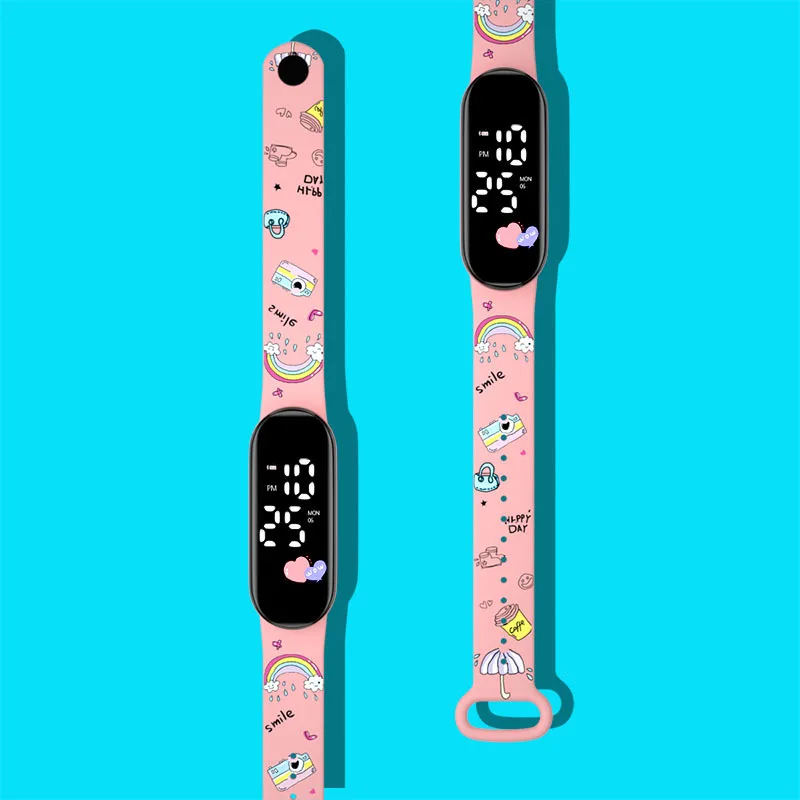 50Pcs/Lot Children LED Watch Girls Waterproof Sport Touch Screen Watches for Women Waterproof Digital Clock Bracelet Gifts