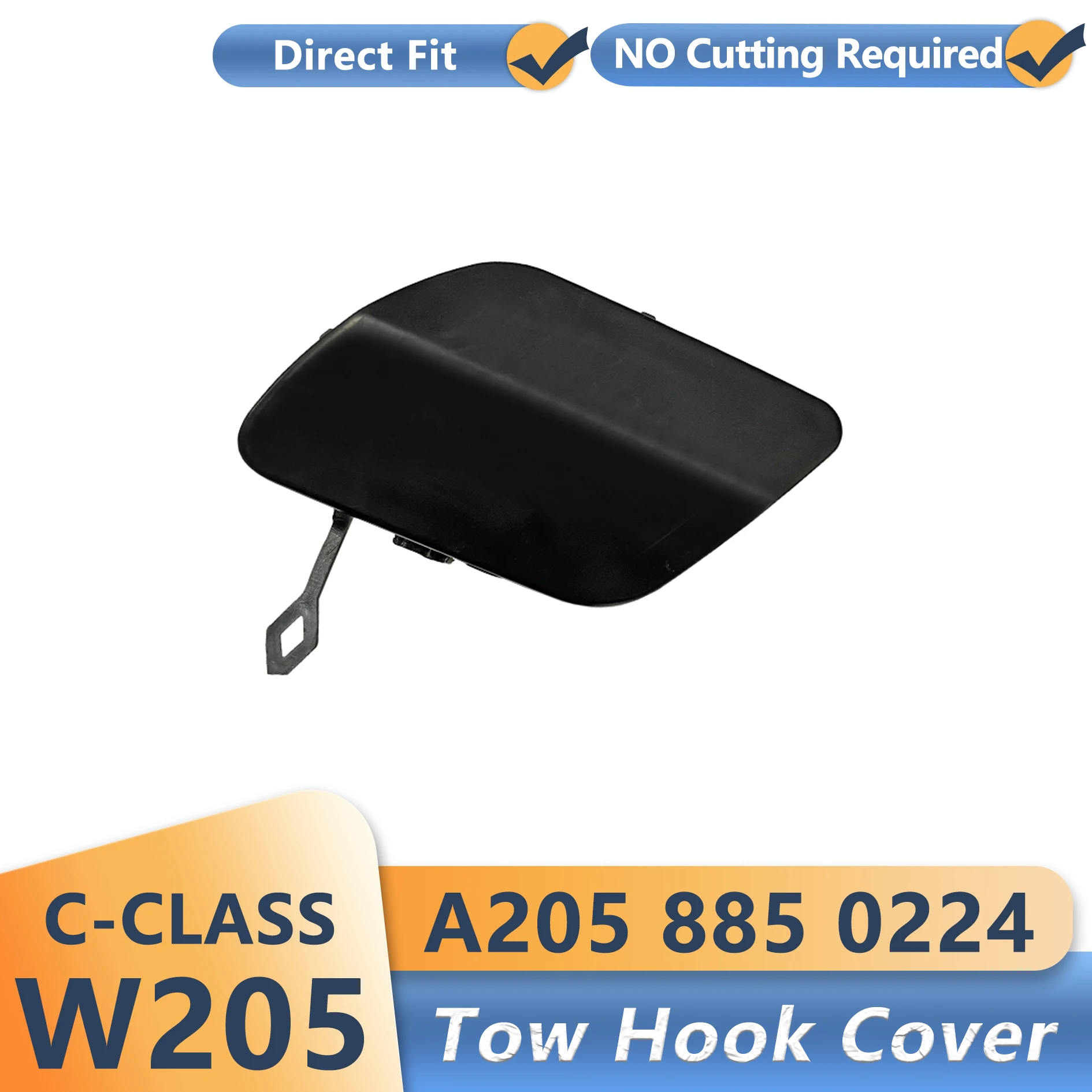 Car Rear Bumper Tow Hook Cover Towing Eye Cap For Mercedes C-CLASS (W205) 2015-2021 A2058850224 2058850224