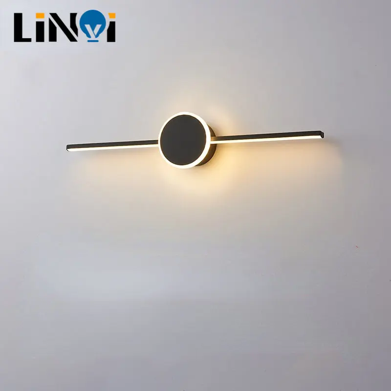 

LED Wall Lamps Bathroom Mirror Light Black Long Strip Waterproof Sconce Light Fixtures for Washbasin Washroom Toilet Bedroom