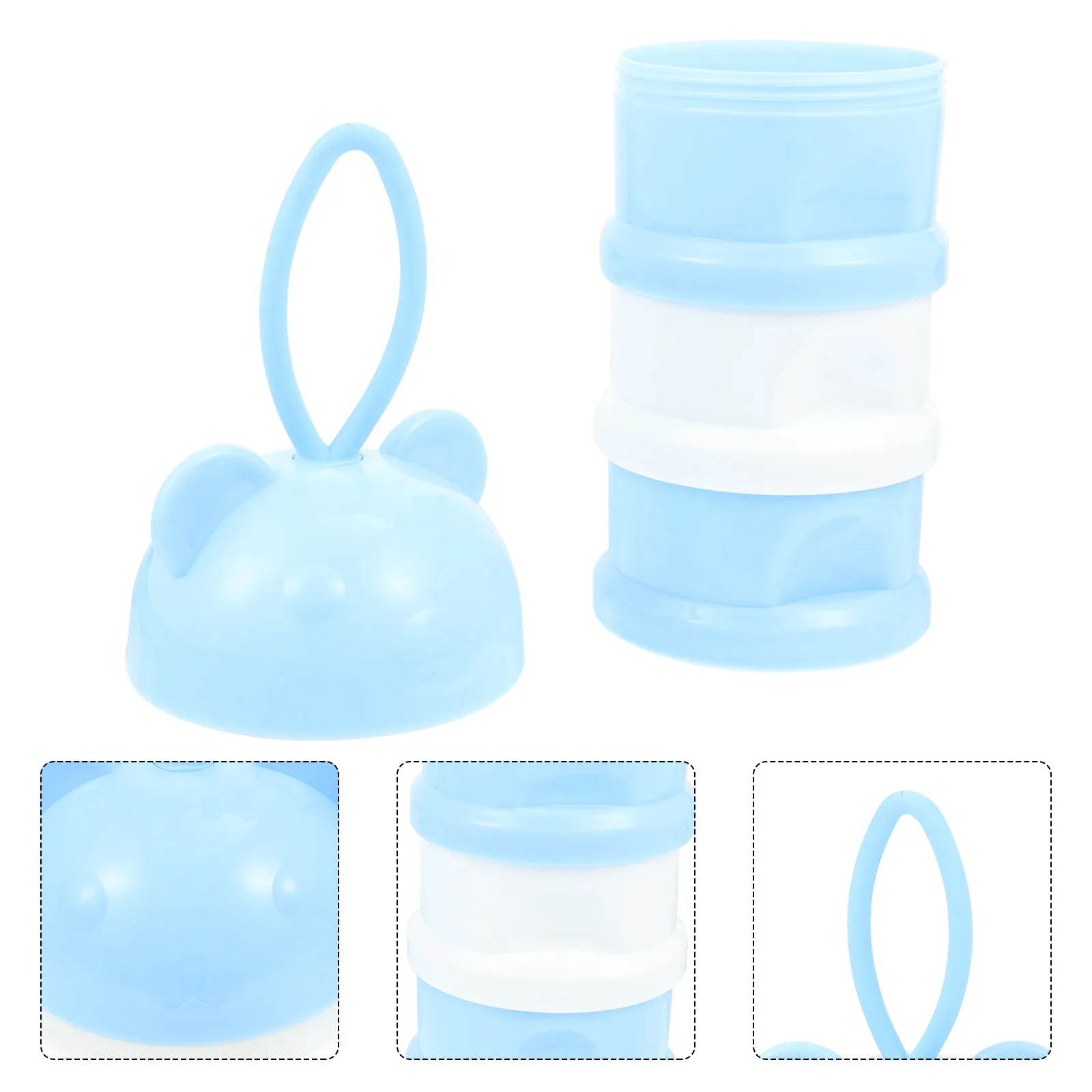 

3 Layers Milk Powder Box Portable Baby Formula Dispenser Container Storage Case Silicone PP Material 3 Layers Milk Powder Box