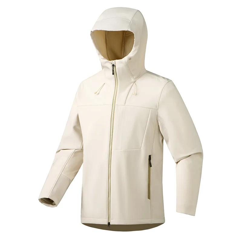 Waterproof Jacket Men Outdoor Hiking Camping Windbreaker Hooded Softshell Zip Up Coats Lightweight Unisex Spring Autumn Coats
