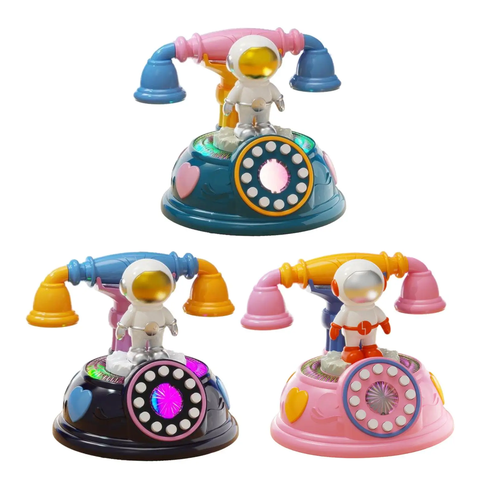 Cartoon Baby Musical Cartoon Astronaut Phone Toy Role Play with Music and Lights