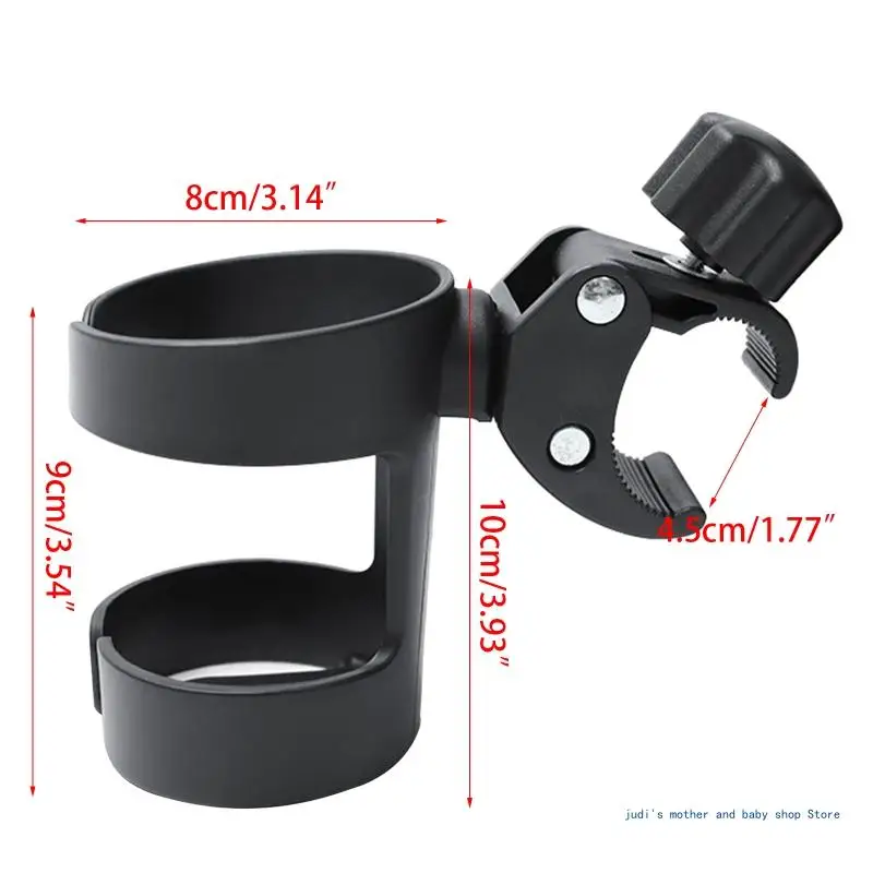 67JC Universal Cup Holder Easy to Install 360 ° Rotation Wheelchair Cup Holder Stroller Accessories Harmless to Children