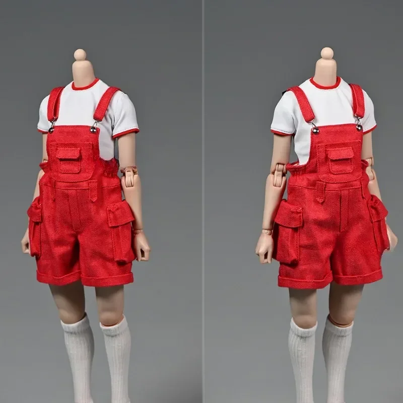 

1/6 Scale Female Workwear Pocket Suspender Pants Soldier Clothes Model for 12Inch Action Figures Accessory Body Dolls