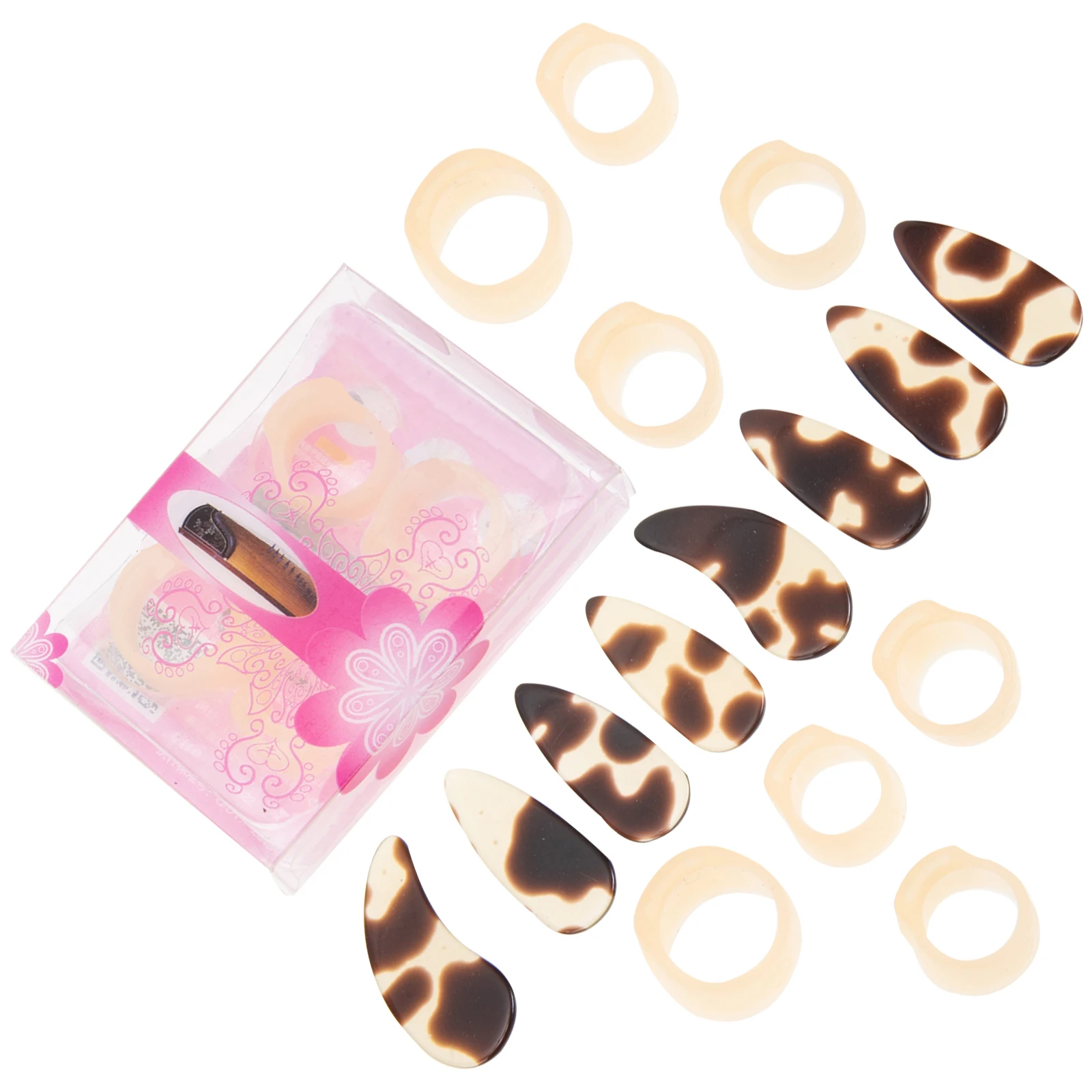 

1 set Guzheng Nail Protectors Silicone Finger Picks Black Durable Nail Covers For Guzheng Practice Accessories Protection Rings