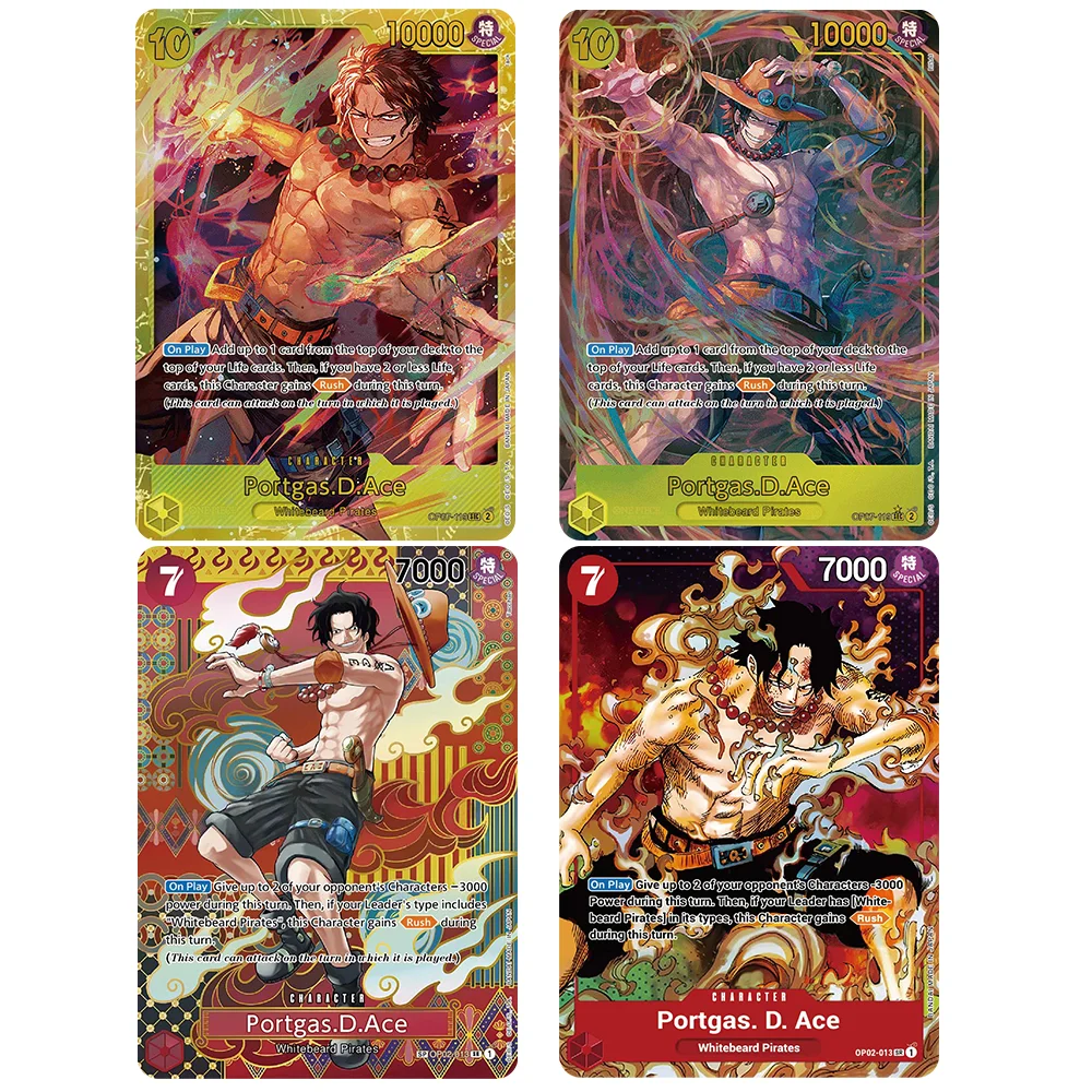 อะนิเมะ One Piece OPCG ภาษาอังกฤษรุ่นลิง.D.Luffy หมวกฟางลูกเรือ Portgas.D.Ace Whitebeard Pirates Collection Proxy การ์ด