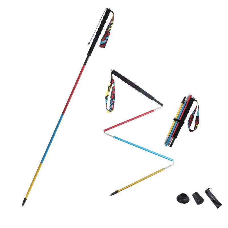

1PCS Professional Ultra Lightweight Folding 7075 Aluminum Alloy Trekking Poles for Trail Running Hiking and Mountaineering