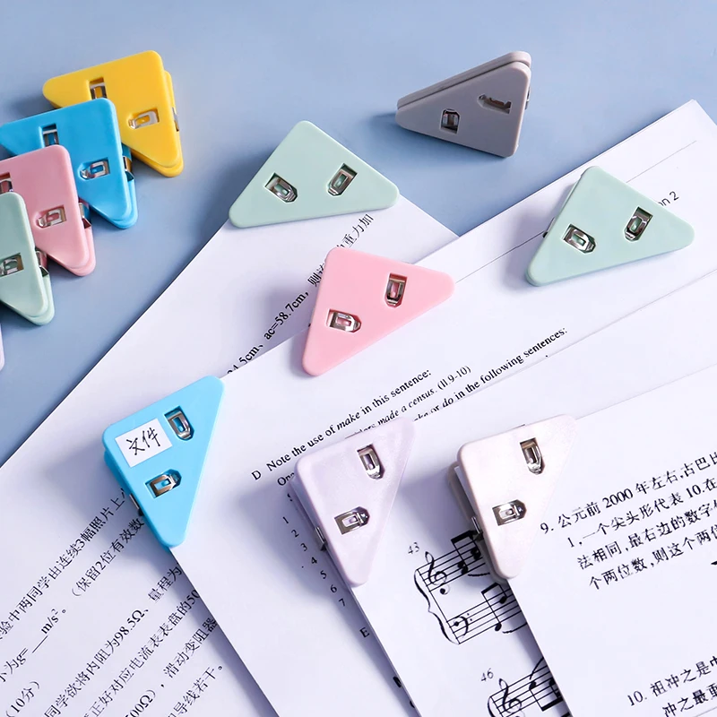 5pcs Multifunctional Corner Clamp  Paper Book Folder  Stationery Bills Storage And Sorting Office Supplies Corner Clips