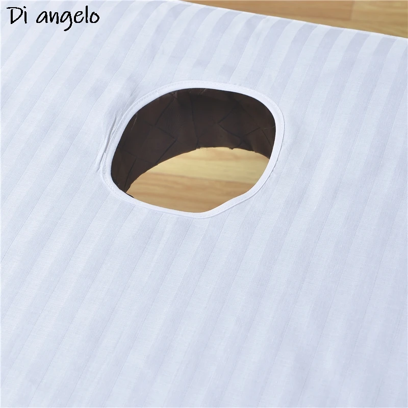 Soft Cotton Stripe Sheet for Beauty Salon, SPA Treatment Bed Cover with Face Breath Hole, Flat Sheet, # S
