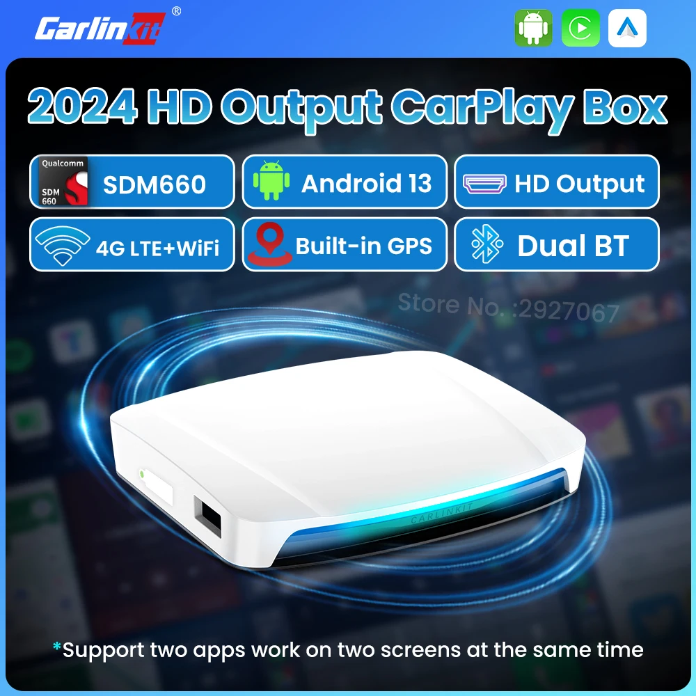 2024 CarlinKit CarPlay Ai TV Box Android 13 SDM660 uscita HD Wireless Car Play Android Auto In One Smart Car Video Streaming Box