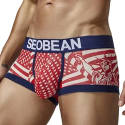 Seobean New Year Mens Polyester Boxer Briefs Underwear Shorts Comfortable Breathable Men's Boxers
