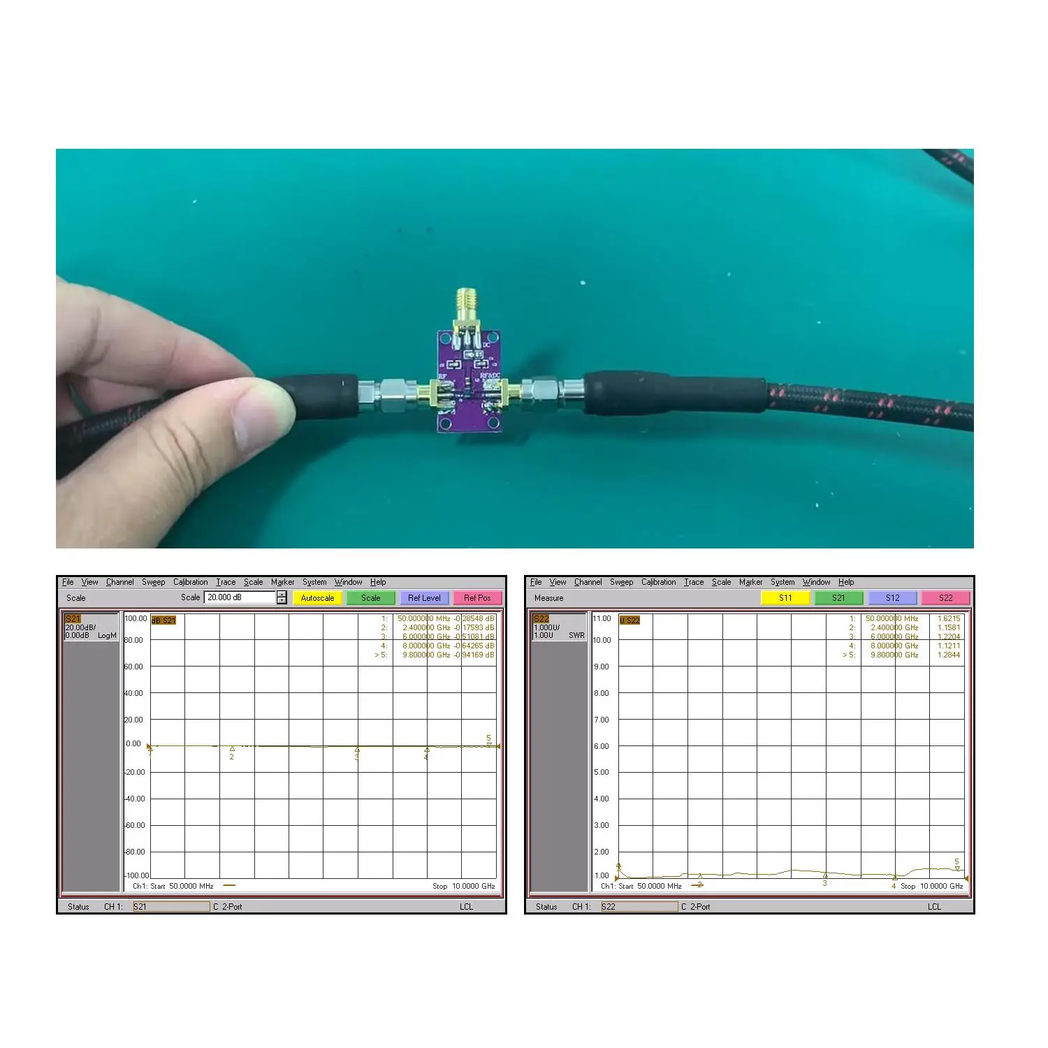 10M-10GHz Bias Tee RF DC Feed DC Injector Blocker 433M/868M/915M/1.5G/2.4G/5G/5.8G HAM Radio Amplifier LNA SDR Antenna RF Test