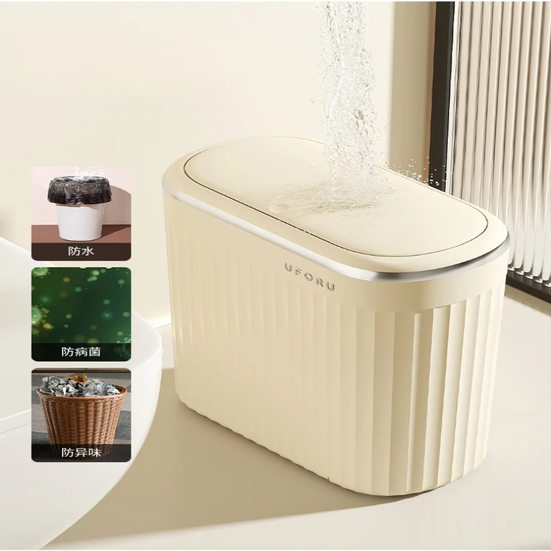 

Waterproof Gap Waste Bins Large-capacity Suitable for Bathrooms Toilets Waste Bins Opened with A Lid Home Vuilnisbakken JTW