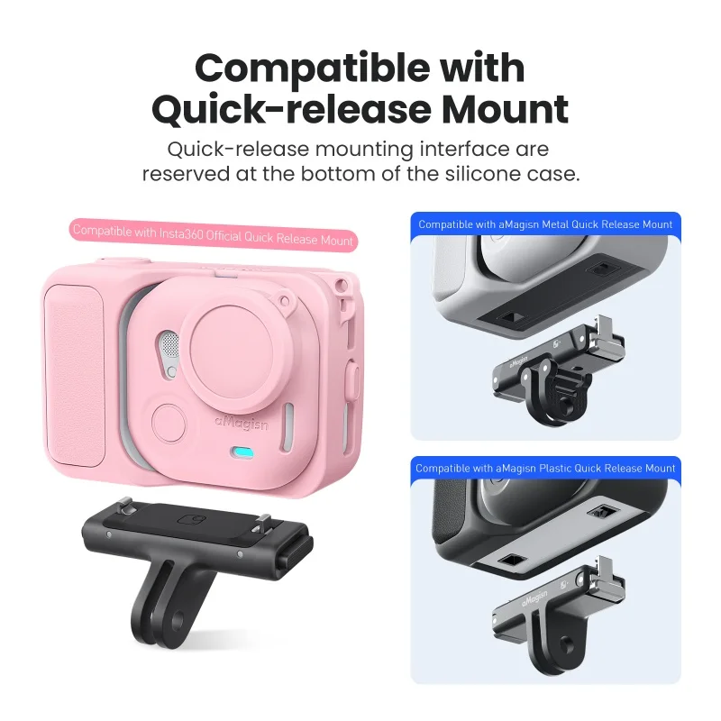 Custodia In Silicone 4 In 1 Per Insta360 Go Ultra – Con Copriobiettivo, Cordino E Cinturino Anti-smarrimento, Protezione Totale!