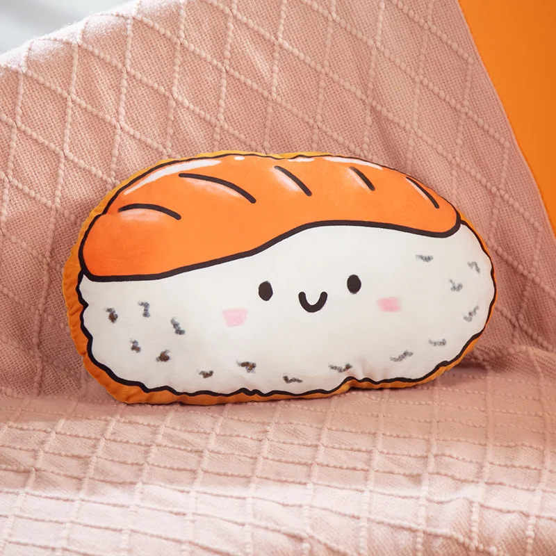 Simulatie 3d Schattige Japan Onigiri Sushi Melk Gevulde Pluche Voedsel Kussen Zacht Cartoon Decor Rugkussen Voor Bank Stoel Bed Vloer