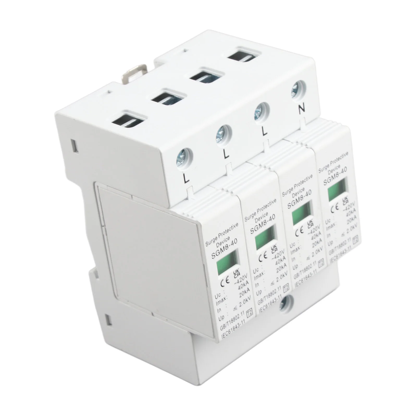 

ZK50 4P 40KA House Surge Din Rail Lowvoltage Protector Arrester Device for Thunder Protection