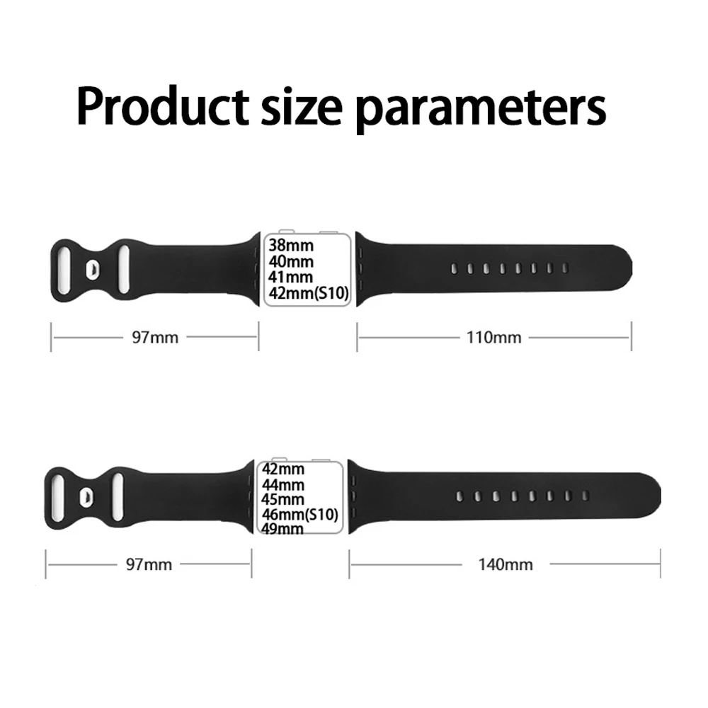 Силиконовый ремешок для Apple Watch Band 46 мм 42 мм 45 мм 41 мм 40 мм 44 мм Браслет Correa iWatch Series 11 10 9 SE 8 7 6 Ultra 3 2 49 мм