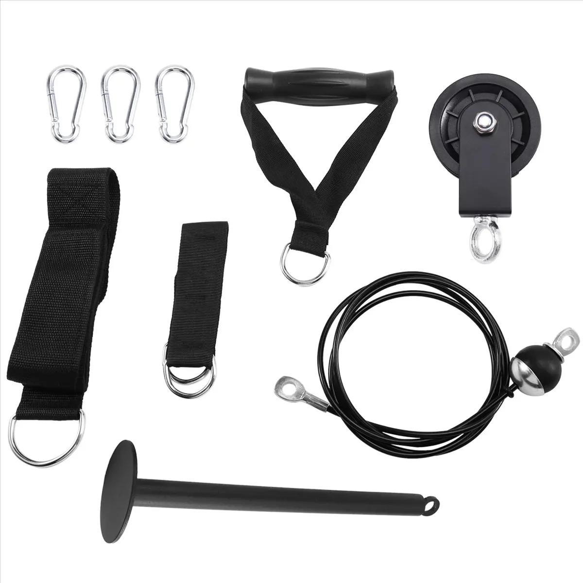 useful DIY Fitness Pulley Cable Set Blaster Trainer Arm Biceps Triceps Strength Trainning Attachment Gym Workout Equipment