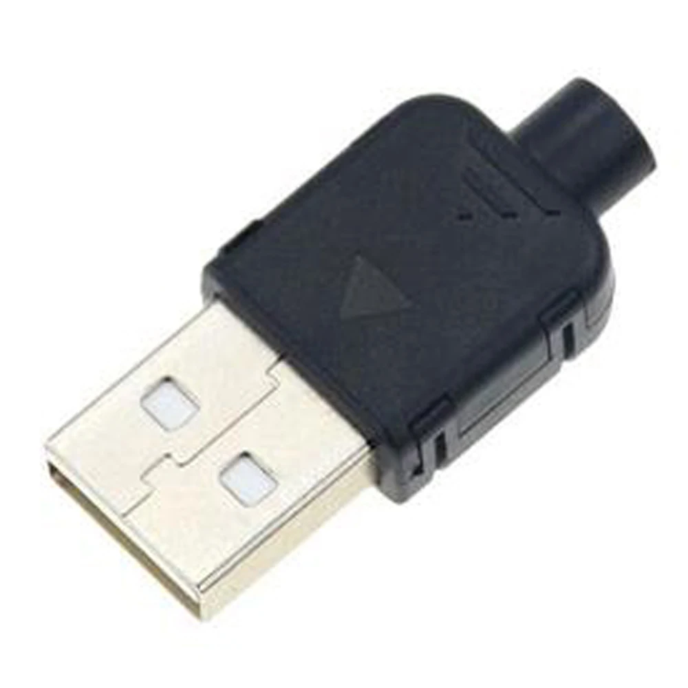 Adaptor USB hitam DIY 4 Pin, soket USB konektor 2.0 tipe Solder Rakitan