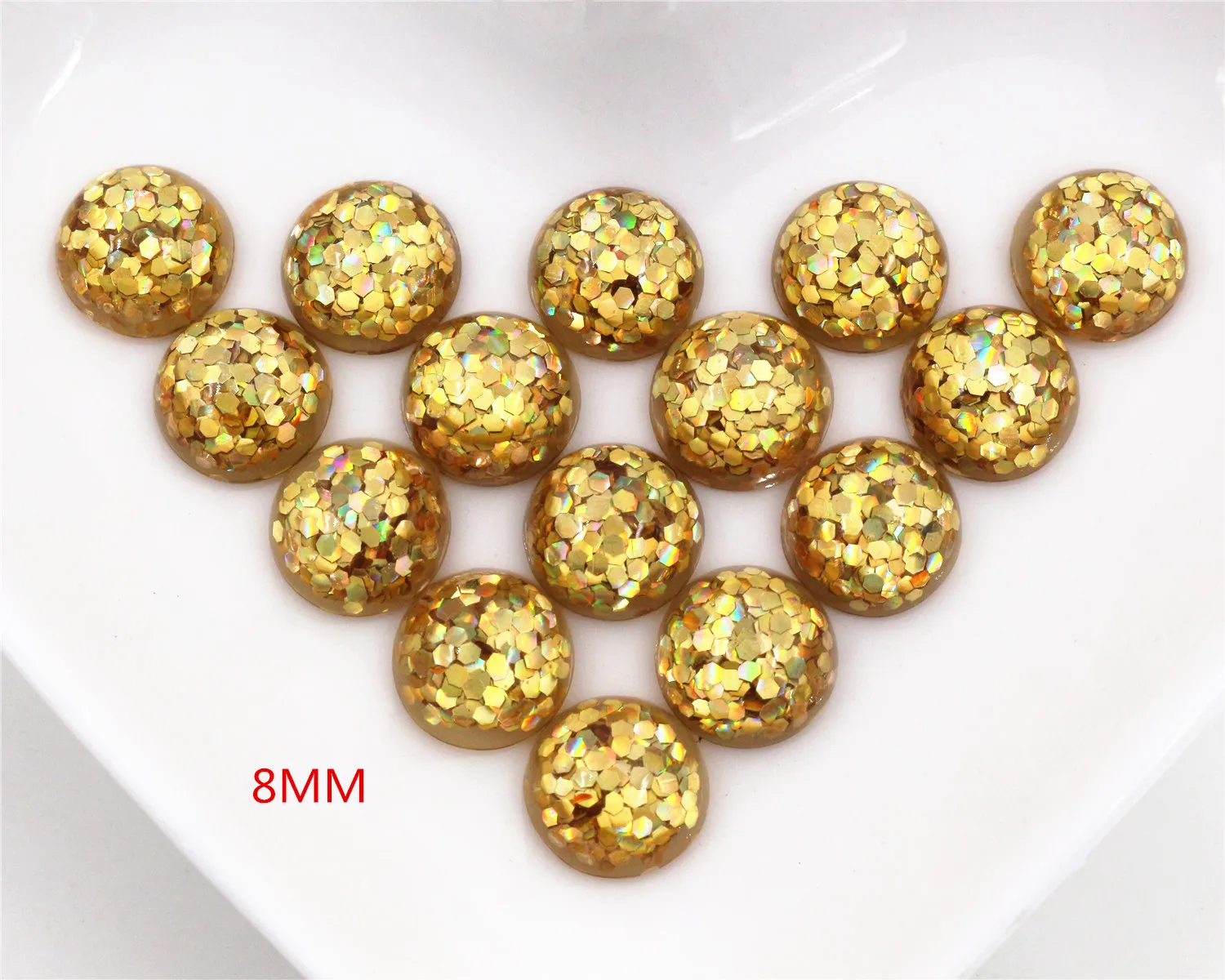 New Fashion 40pcs 8mm 10mm 12mm Gold Color Flat Back Resin Cabochons Cameo