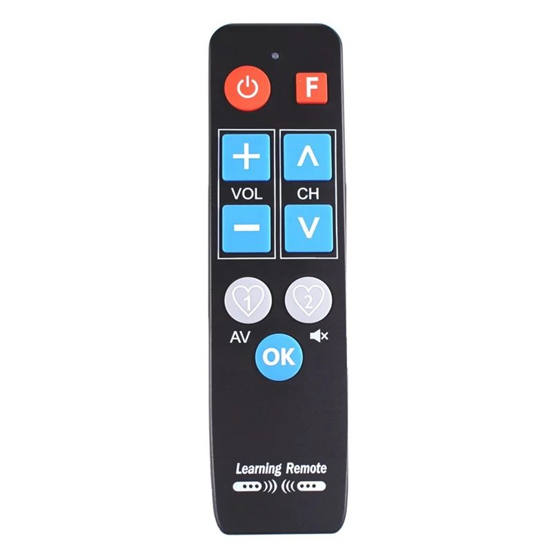 ABAC-mando a distancia Universal IR Learn, 9 botones grandes para TV-BOX antiguo, DVD, STB, VCR, calentador de TV, control remoto de aprendizaje