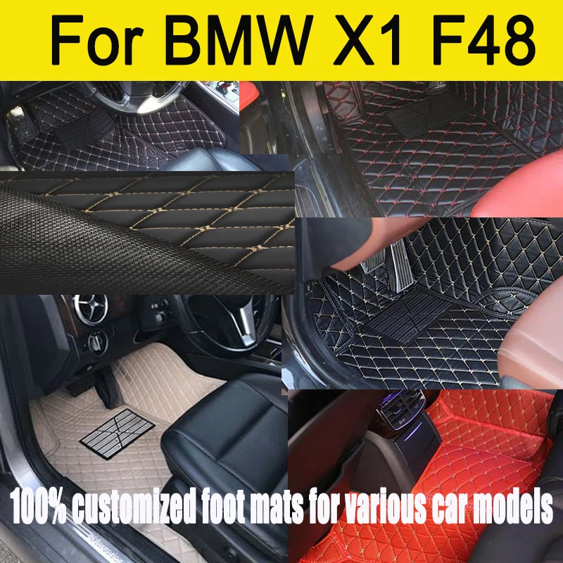 

Custom Automotive Car Floor Mats For BMW X1 F48 2016 2017 2018 2019 2020 Auto Luxury Leather Men Women Car Mats Full Coverage