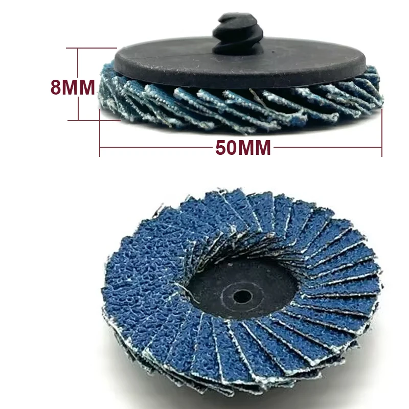 5Pcs 2 inch Roll Lock Quick Change Flap Discs for Die Grinder Zirconia Flat 40/60/80/120 Grit Grinding Wheels Sanding Disc